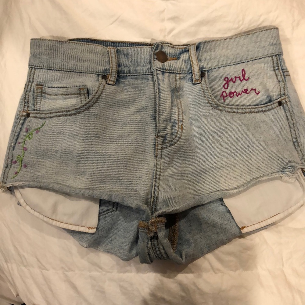 Embroidered Jean shorts